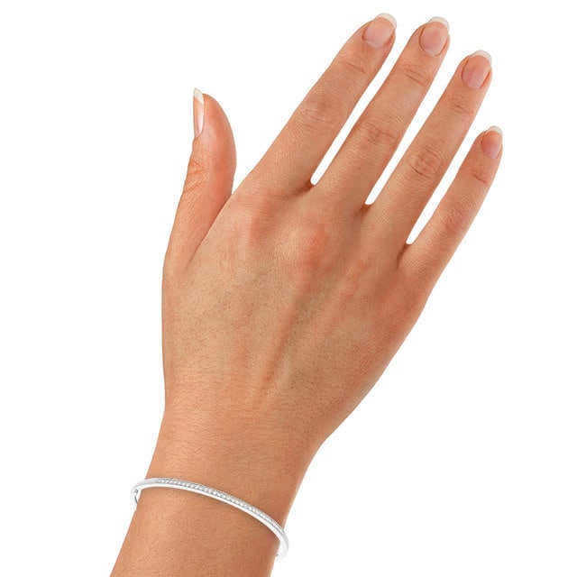 Goldsmiths 9ct White Gold 0.50ct Diamond Bangle