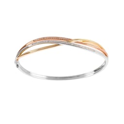 12110738 - 9ct Tri Tone 0.33ct Diamond Bangle