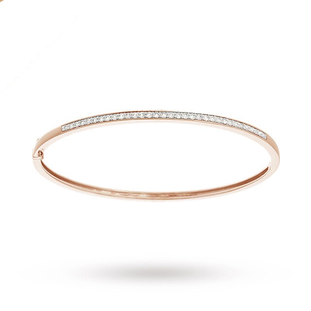 Goldsmiths 9ct Rose Gold 0.50ct Diamond Bangle