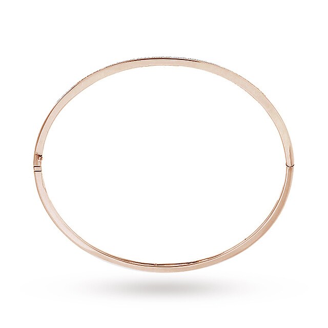 Goldsmiths 9ct Rose Gold 0.50ct Diamond Bangle