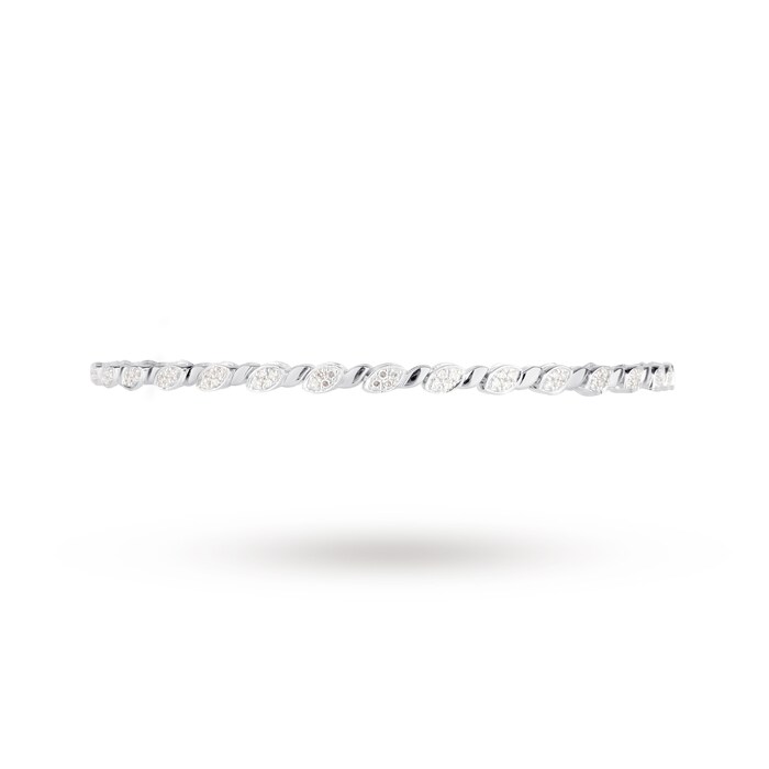 Goldsmiths 9ct White Gold 0.50cttw Cluster Line Bracelet