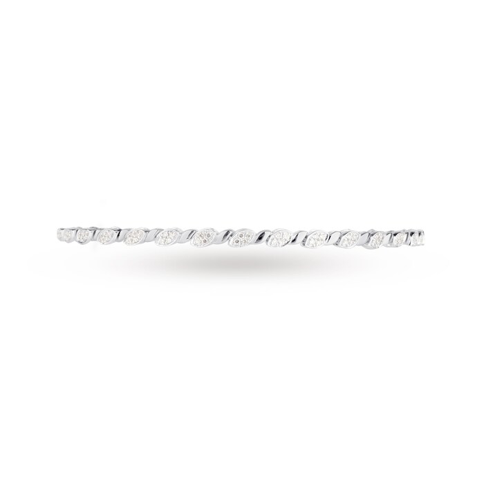 Goldsmiths 9ct White Gold 0.50cttw Cluster Line Bracelet