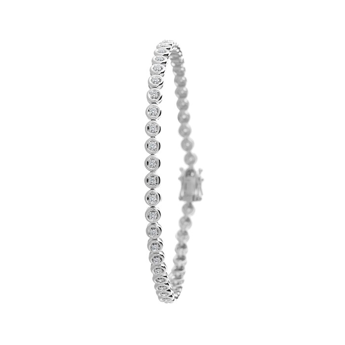 Goldsmiths 18ct White Gold 0.50ct Diamond Tennis Bracelet