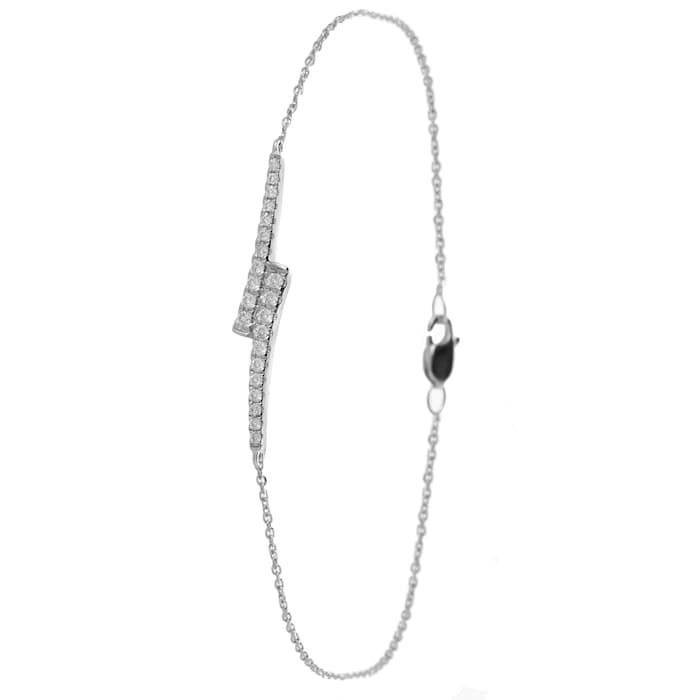 Goldsmiths 9ct White Gold 0.20ct Diamond Twist Bracelet