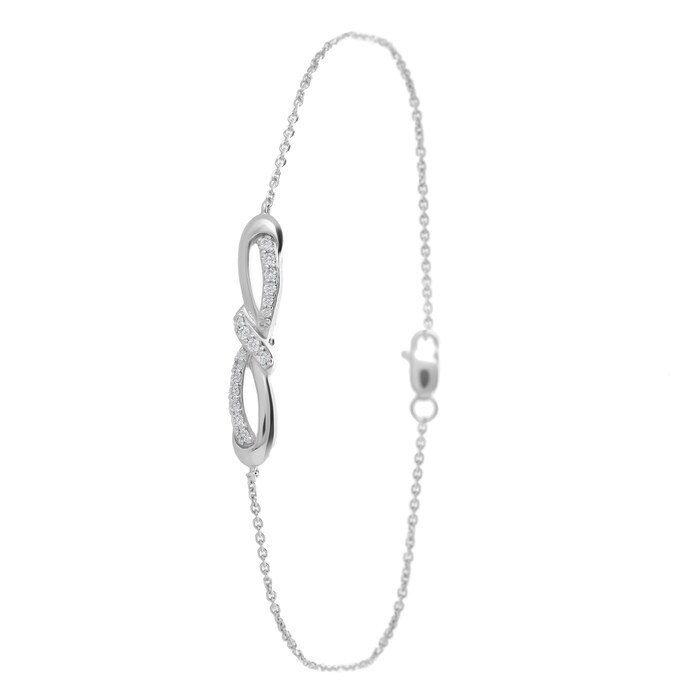 Goldsmiths 9ct White Gold 0.15ct Infinity Diamond Bracelet