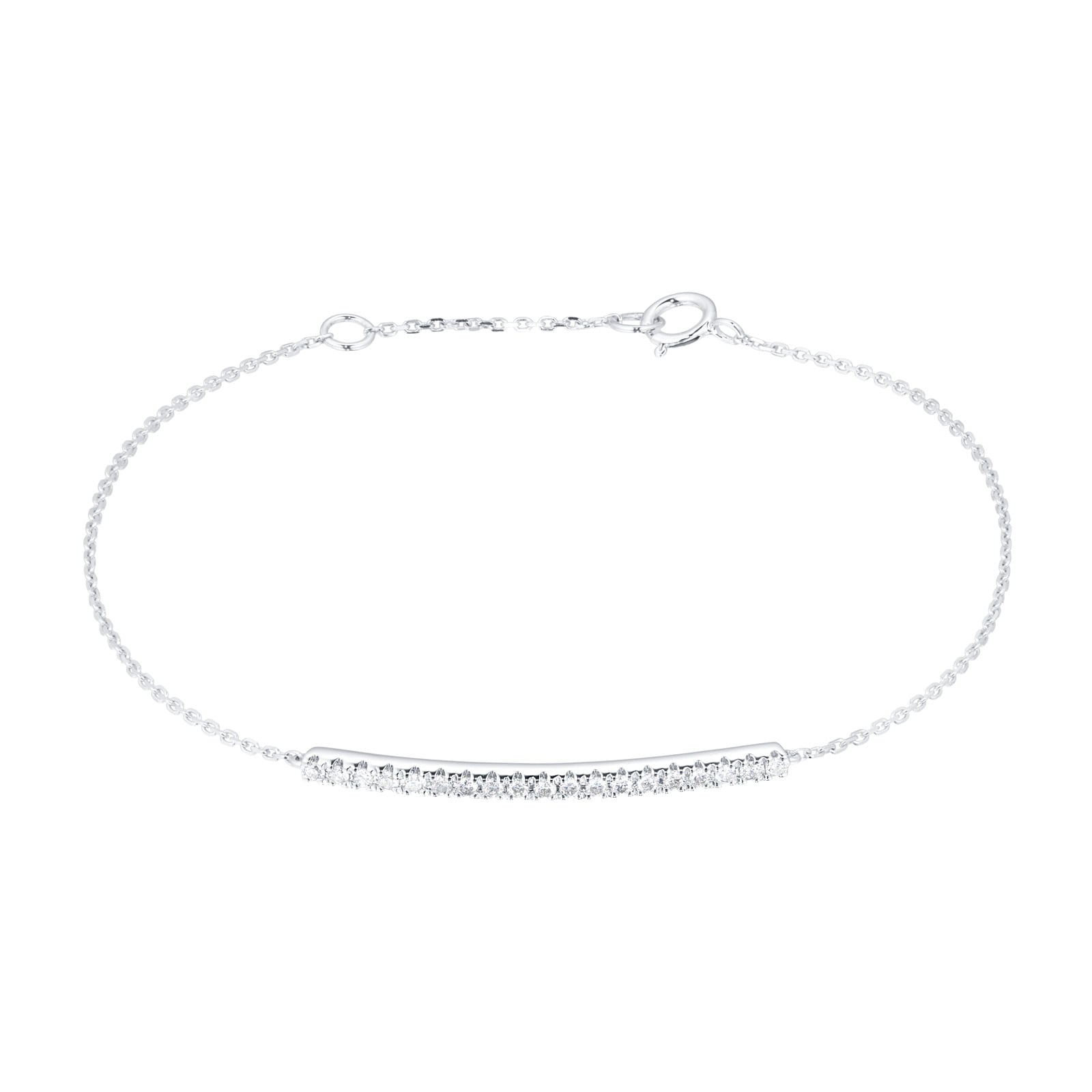 Goldsmiths 9ct White Gold 0.20cttw Diamond Bar Bracelet Goldsmiths 9ct White Gold 0.20cttw Diamond Bar Bracelet