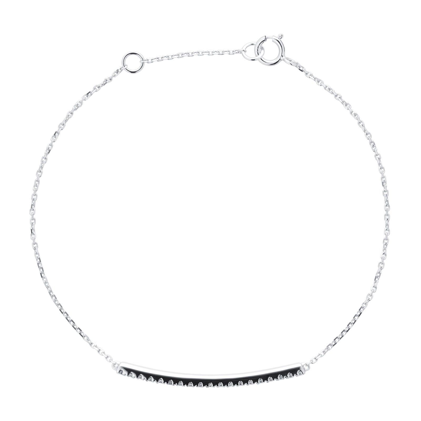 Goldsmiths 9ct White Gold 0.20cttw Diamond Bar Bracelet Goldsmiths 9ct White Gold 0.20cttw Diamond Bar Bracelet