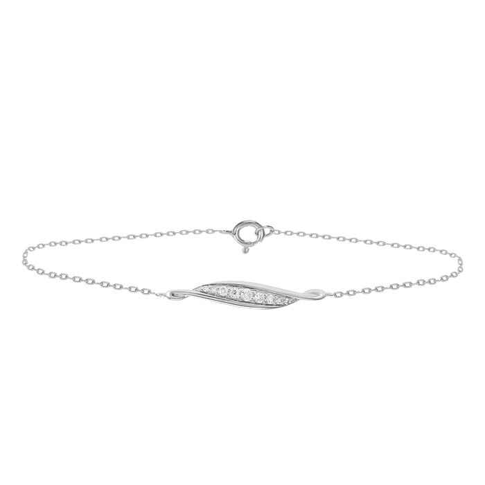 Goldsmiths 9ct White Gold 0.10ct Diamond Pea Bracelet