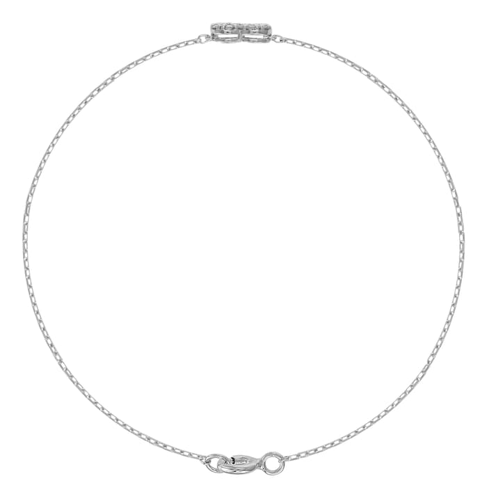 Goldsmiths 9ct White Gold 0.13ct Diamond Heart Bracelet