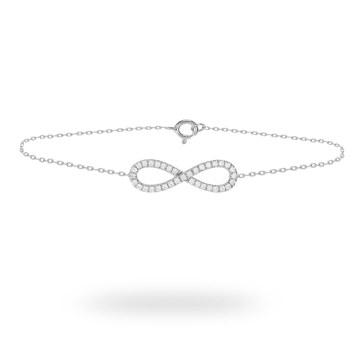 Goldsmiths 9ct White Gold 0.20ct Diamond Infinity Bracelet