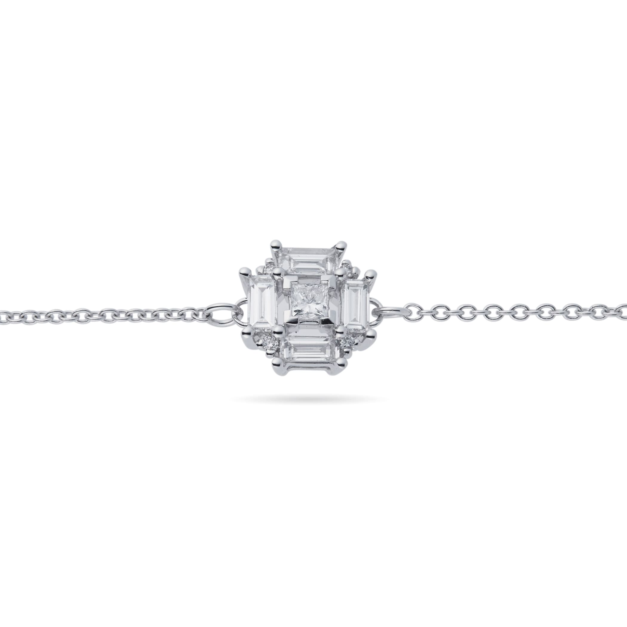 Mappin & Webb Renee 18ct White Gold 0.32cttw Diamond Cluster Bracelet