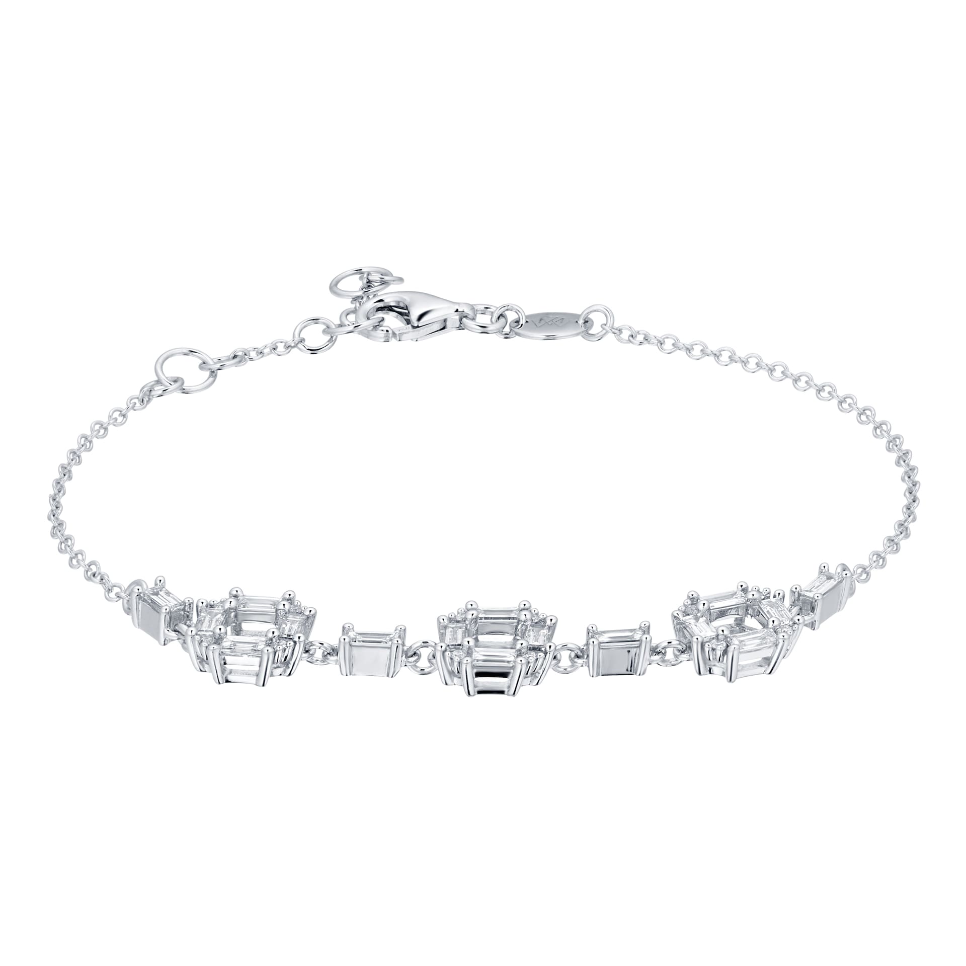 Mappin & Webb Renee 18ct White Gold 0.70cttw Diamond Open Square Bracelet