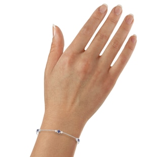 Mappin & Webb Carrington 18 White Gold Sapphire & Diamond 3 Cluster Bracelet