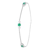 Mappin & Webb Carrington 18 White Gold Emerald & Diamond 3 Cluster Bracelet