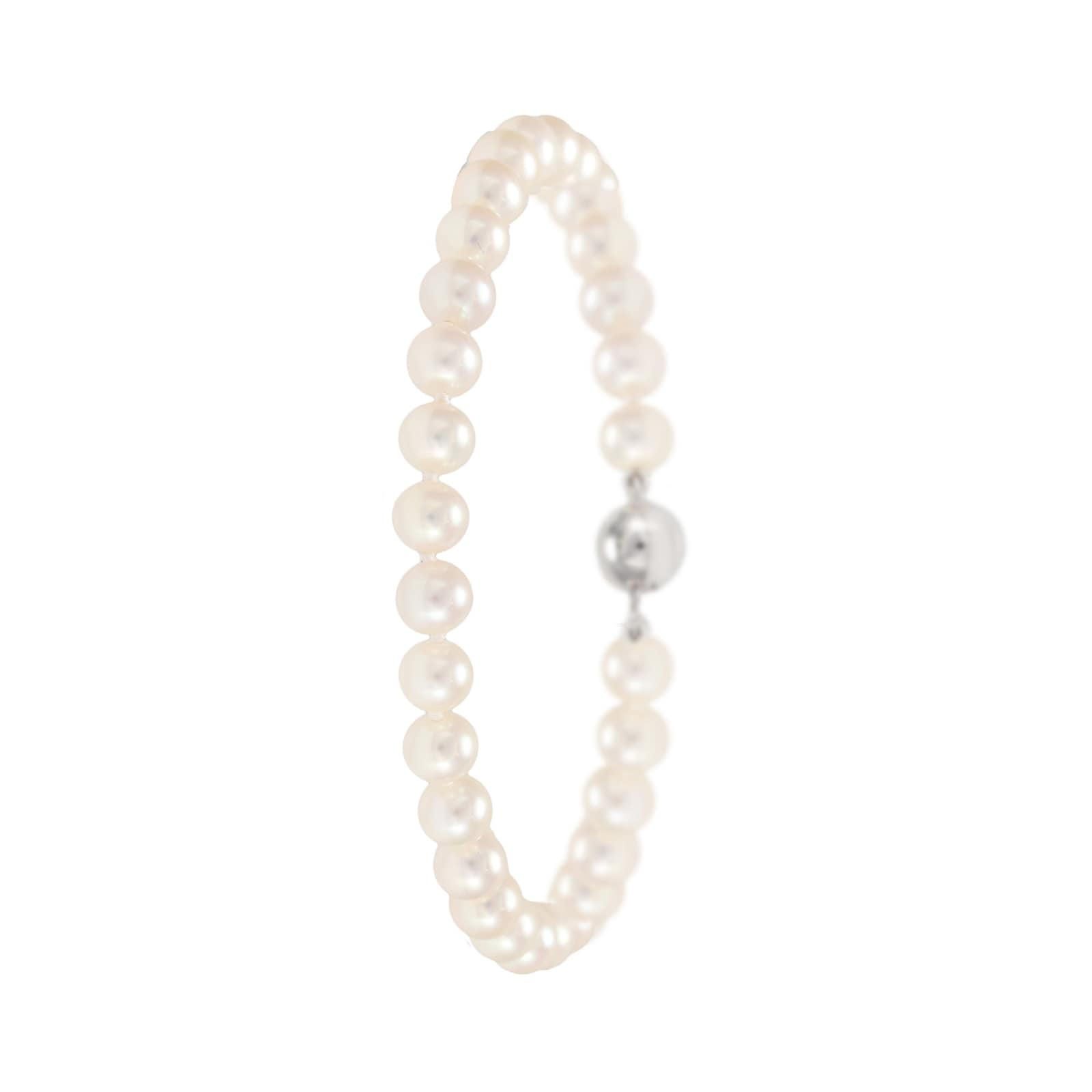 18ct White Gold 5mm Freshwater Pearl Bracelet