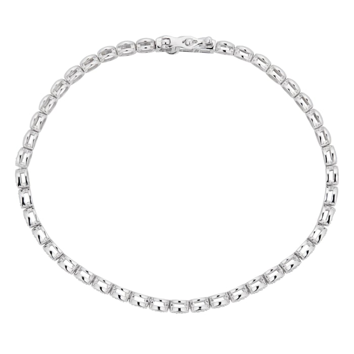 Goldsmiths 9ct White Gold 0.50cttw Half Diamond Bracelet