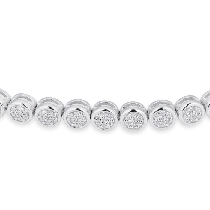 Goldsmiths 9ct White Gold 0.50cttw Half Diamond Bracelet