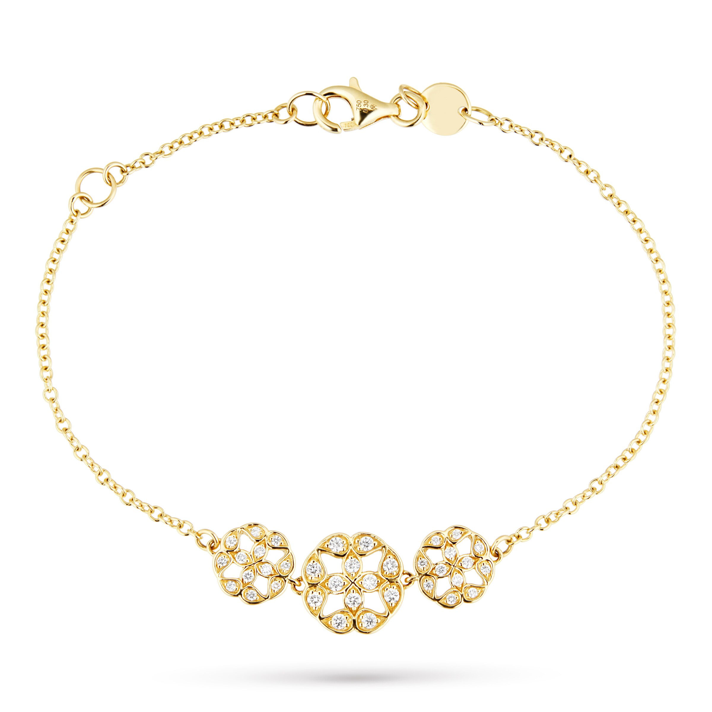 Mappin & Webb Empress 18ct Yellow Gold 0.30cttw Diamond Bracelet