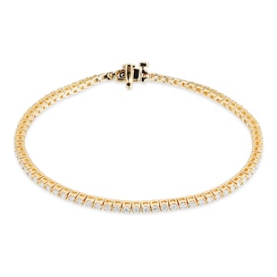 Mappin & Webb Libretto 18ct Yellow Gold 1.78cttw Diamond Tennis Bracelet