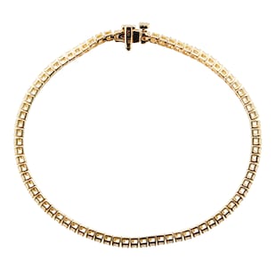 Mappin & Webb Libretto 18ct Yellow Gold 1.78cttw Diamond Tennis Bracelet