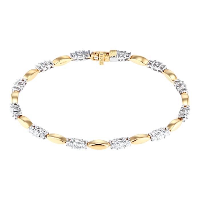 Mappin & Webb 18ct Yellow Gold 2.03ct Diamond Fancy Bracelet