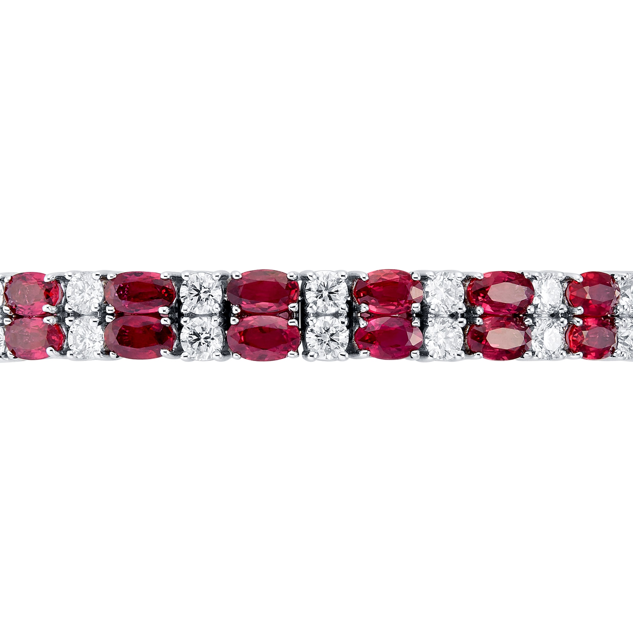 Mappin & Webb 18ct White Gold Ruby & Diamond Two Row Bracelet Mappin & Webb 18ct White Gold Ruby & Diamond Two Row Bracelet