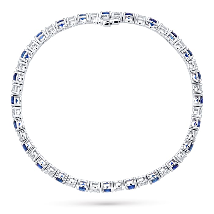 Mappin & Webb 18ct White Gold Sapphire & Diamond Line Bracelet