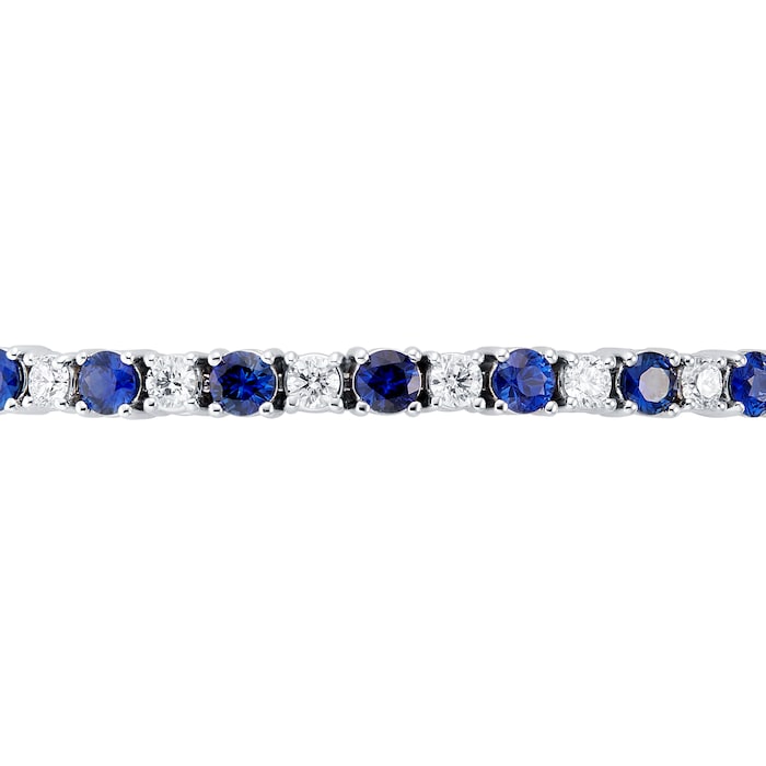 Mappin & Webb 18ct White Gold Sapphire & Diamond Line Bracelet