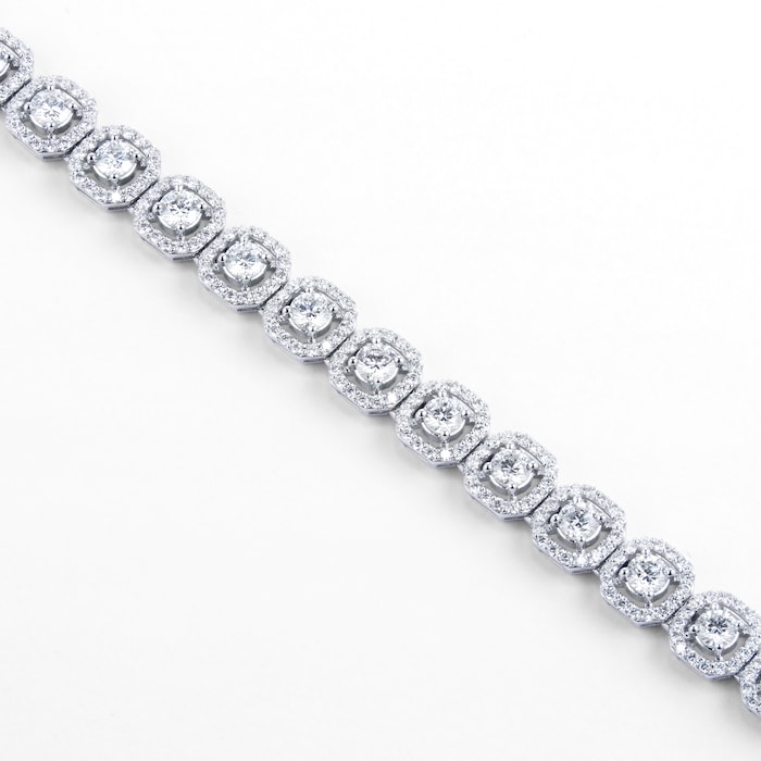 Mappin & Webb 18ct White Gold 6.67ct Diamond Halo Bracelet