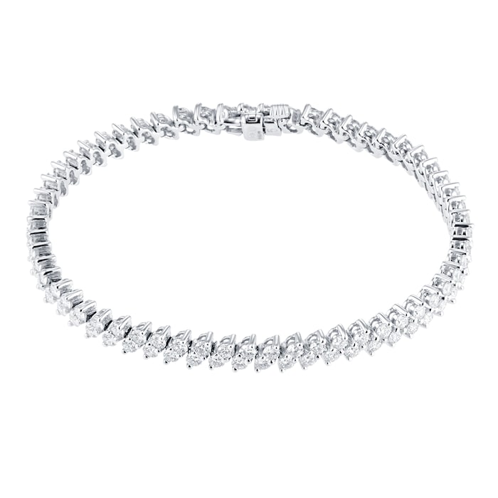 Mappin & Webb 18ct White Gold 5.80ct diamond 2 Row Bracelet