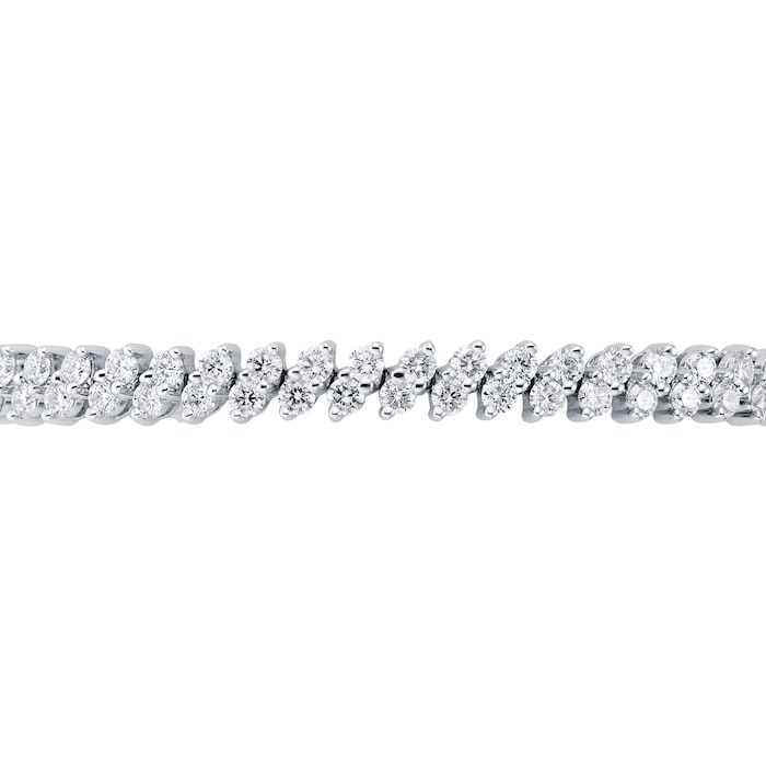Mappin & Webb 18ct White Gold 5.80ct diamond 2 Row Bracelet