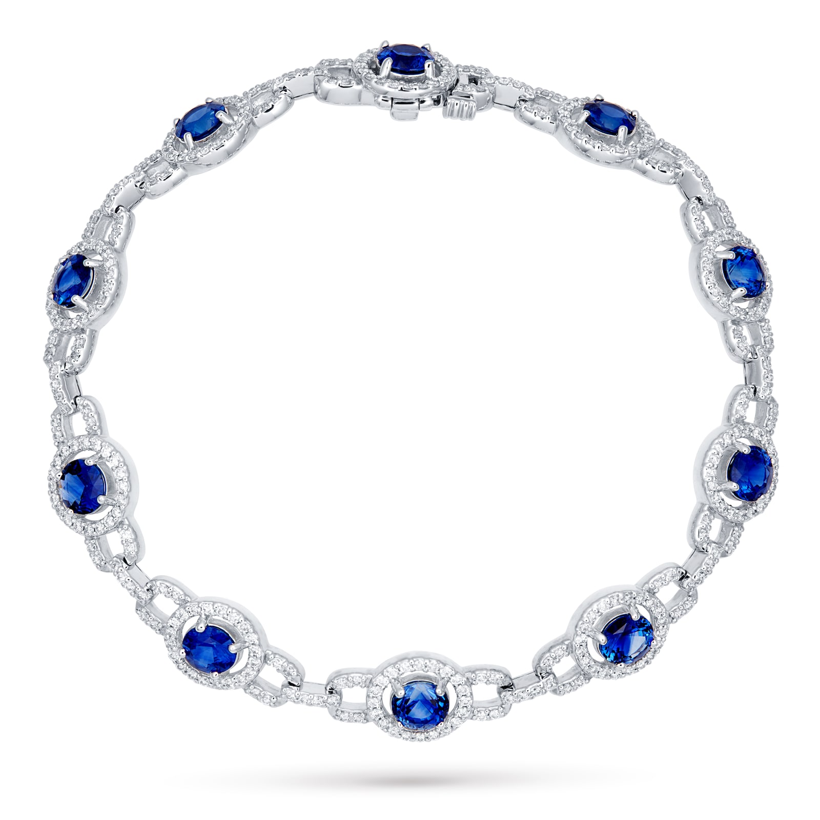 Mappin & Webb 18ct White Gold Sapphire & Diamond Bracelet 1835SPBRW (UK ...