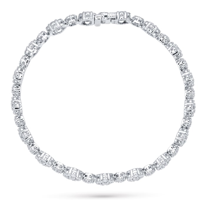 Mappin & Webb 18ct White Gold 5.75ct Diamond Floral Bracelet