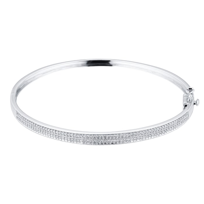 Goldsmiths 9ct White Gold 0.50cttw Diamond Bangle