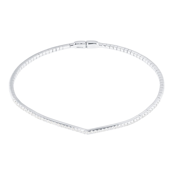 Goldsmiths 9ct White Gold 0.50cttw Diamond V Bangle