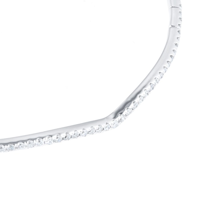 Goldsmiths 9ct White Gold 0.50cttw Diamond V Bangle