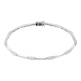 Goldsmiths 9ct White Gold 1.10cttw Diamond Link Bracelet