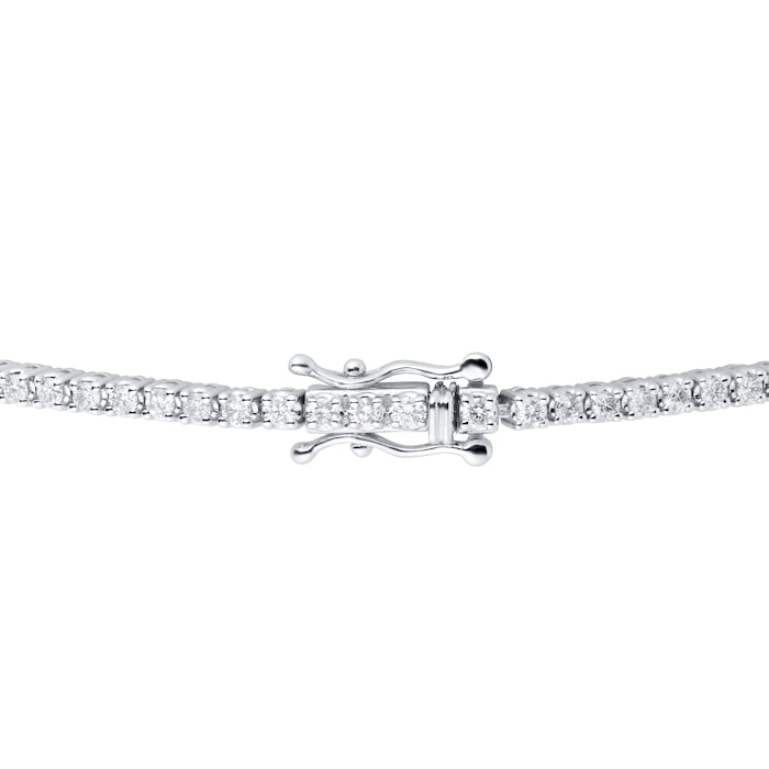 Goldsmiths 9ct White Gold 1.20cttw Diamond Line Bracelet