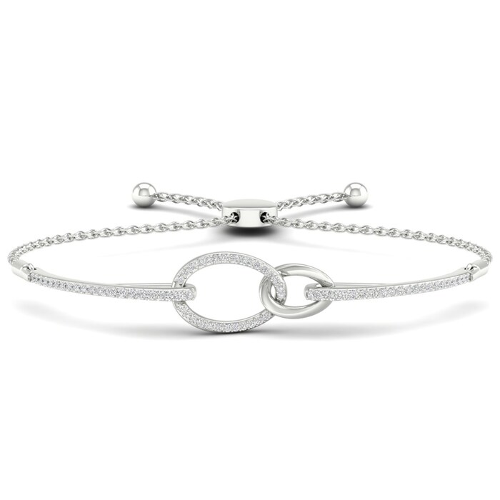 Goldsmiths 9ct White Gold 0.25cttw Oval Link Bracelet