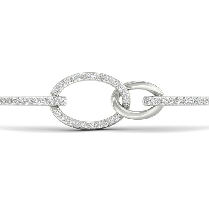 Goldsmiths 9ct White Gold 0.25cttw Oval Link Bracelet