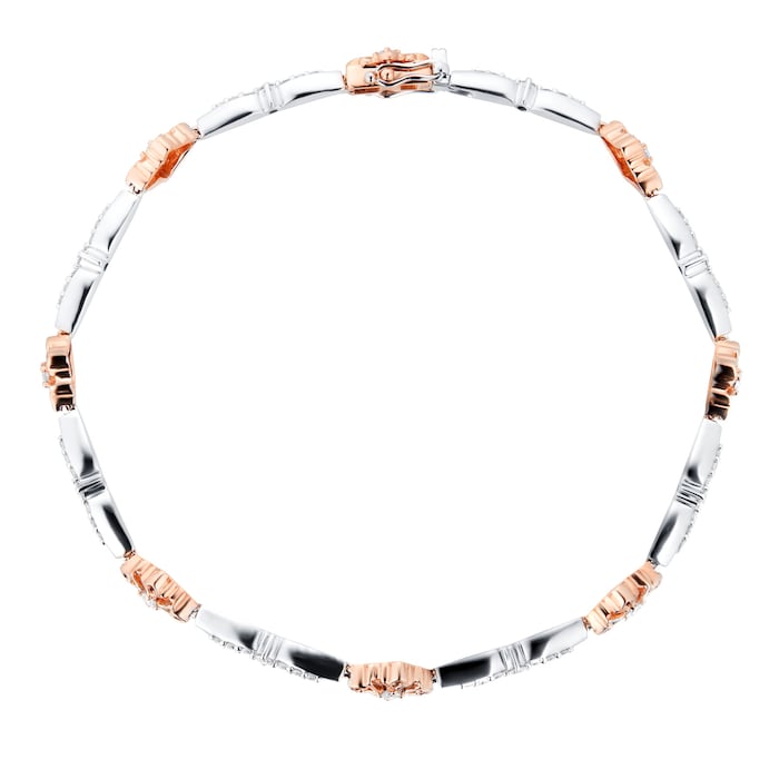 Mappin & Webb Floresco 18ct White & Rose Gold 0.60ct Diamond Filigree Bracelet