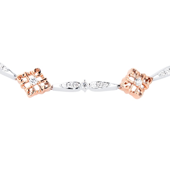 Mappin & Webb Floresco 18ct White & Rose Gold 0.60ct Diamond Filigree Bracelet