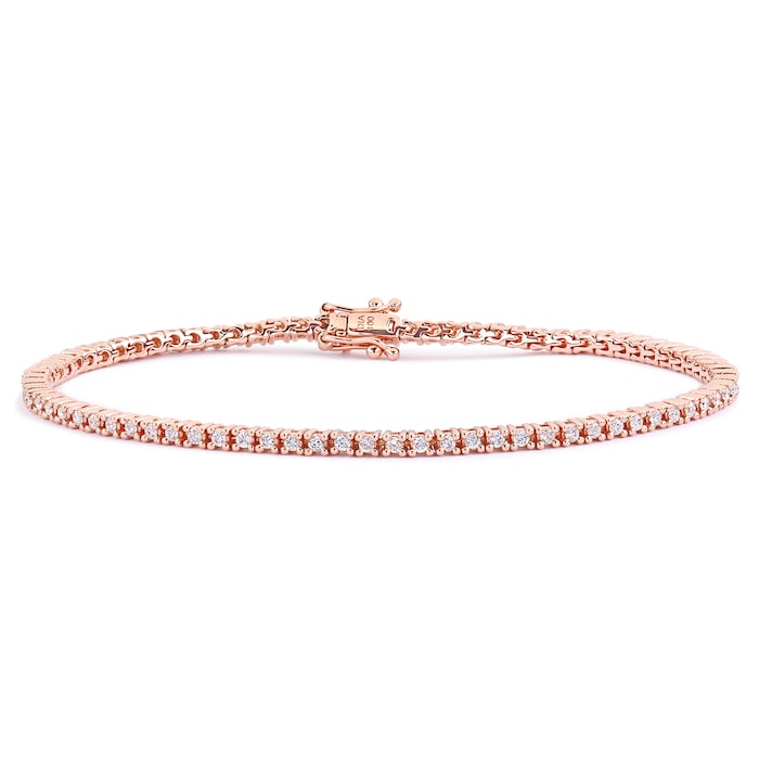 Goldsmiths 9ct Rose Gold 1.00cttw Diamond Line Bracelet