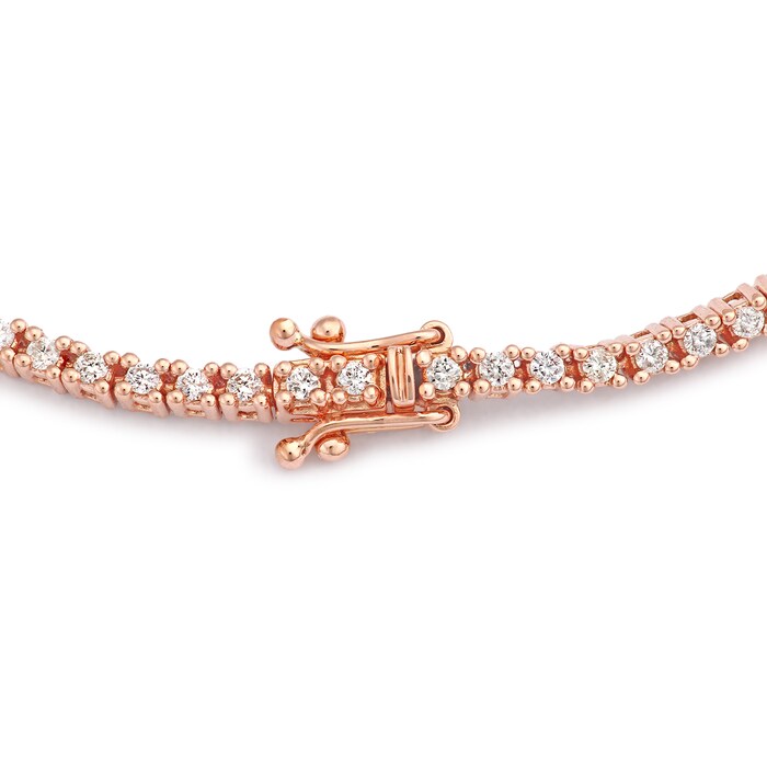 Goldsmiths 9ct Rose Gold 1.00cttw Diamond Line Bracelet