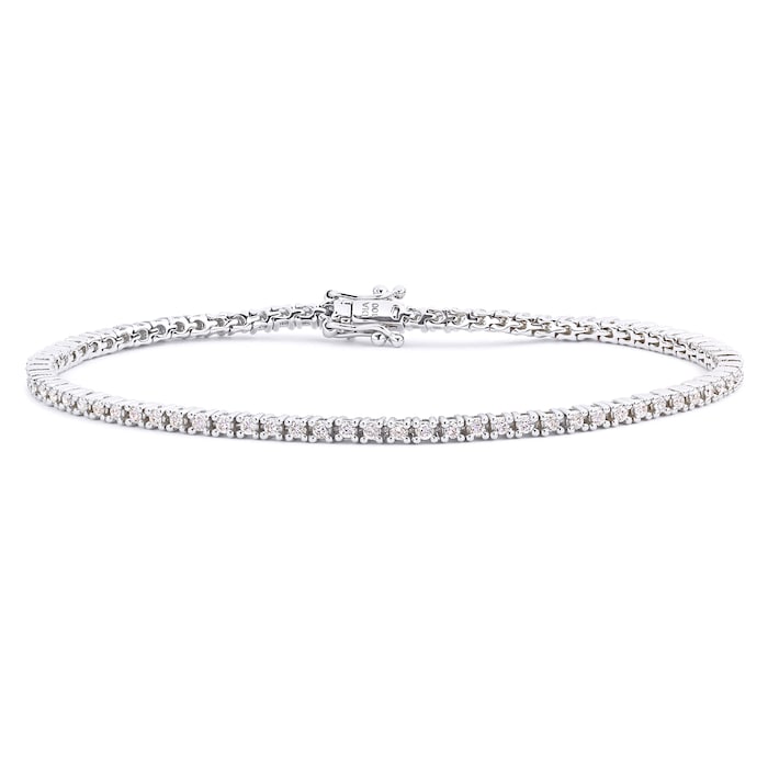 Goldsmiths 18ct White Gold 1.00cttw Diamond Line Bracelet