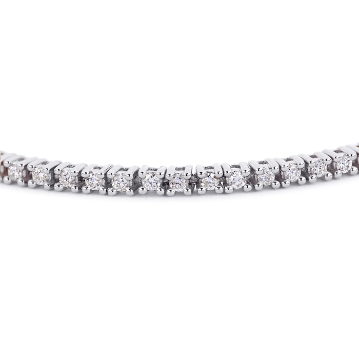 Goldsmiths 18ct White Gold 1.00cttw Diamond Line Bracelet