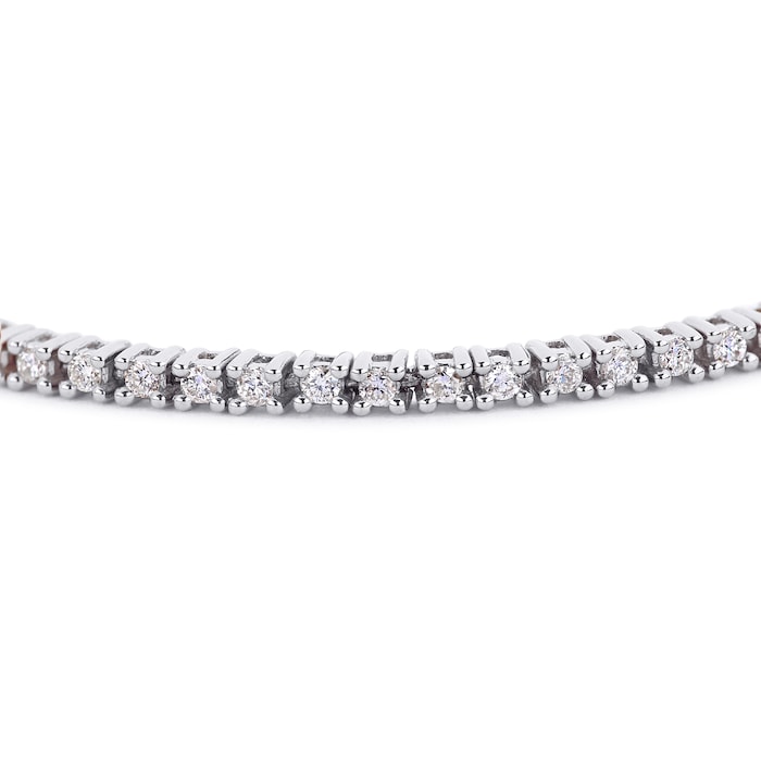 Goldsmiths 18ct White Gold 1.00cttw Diamond Line Bracelet