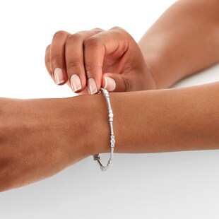 Mappin & Webb 18ct White Gold 3.8cttw Diamond Graduated Tennis Bracelet