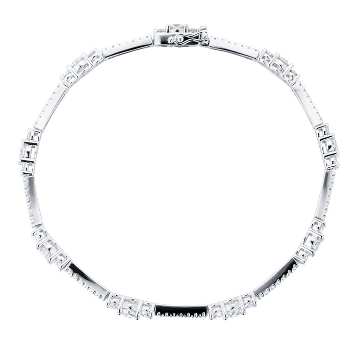 Mappin & Webb 18ct White Gold 3.8cttw Diamond Graduated Tennis Bracelet