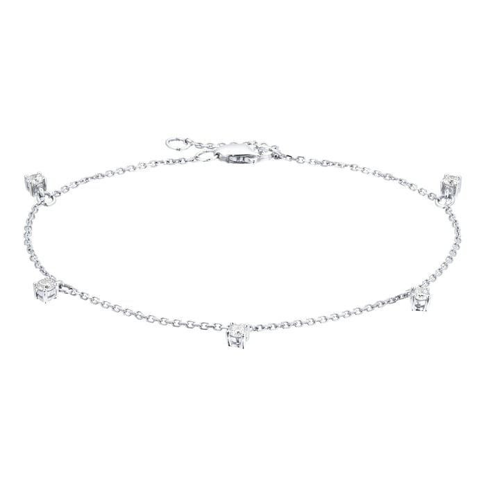 Goldsmiths 9ct White Gold 0.25ct Diamond Dangle Bracelet